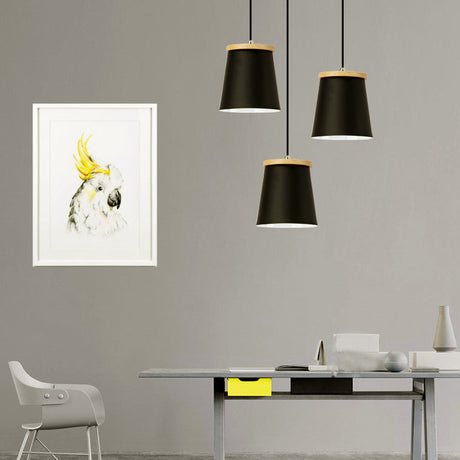 Nordic Style Single Light Metal Pendant Lamp For Hallways And Balconies With Tapered Shade