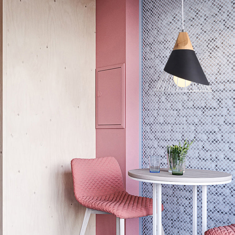 Modern Iron Cone Pendant Light - 12/14 Wide Single Bulb Hanging Lamp For Balcony Bar