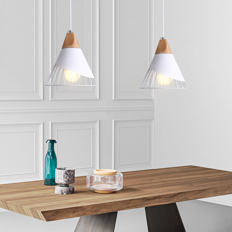 Modern Iron Cone Pendant Light - 12/14 Wide Single Bulb Hanging Lamp For Balcony Bar