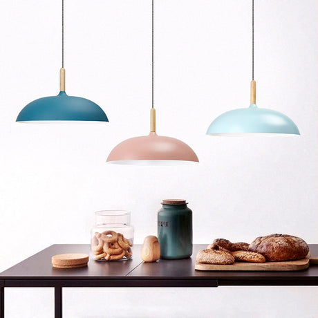 14/18 Nordic Aluminum Candy Colored Saucer Pendant Light - Ideal For Office