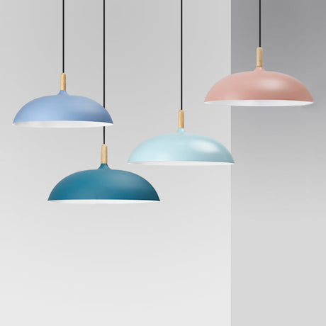 14/18 Nordic Aluminum Candy Colored Saucer Pendant Light - Ideal For Office