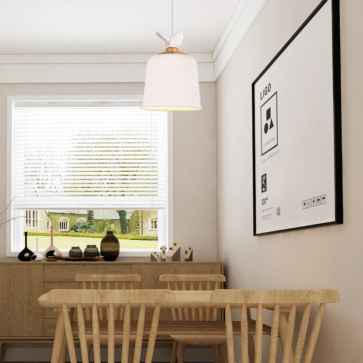 Bird Aluminum Hanging Pendant Lamp With Empire Shade - Contemporary Porch Light