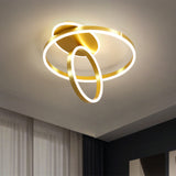 Minimalist Metallic Rings Flush Led Gold Ceiling Lamp - 18/21.5 W Warm/White Light / 18 Warm