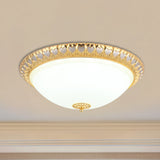 Opaline Glass Led Flush Light With Heart-Edged Dome Shade In Grey/Blue Stylish Ceiling Mount Lamp