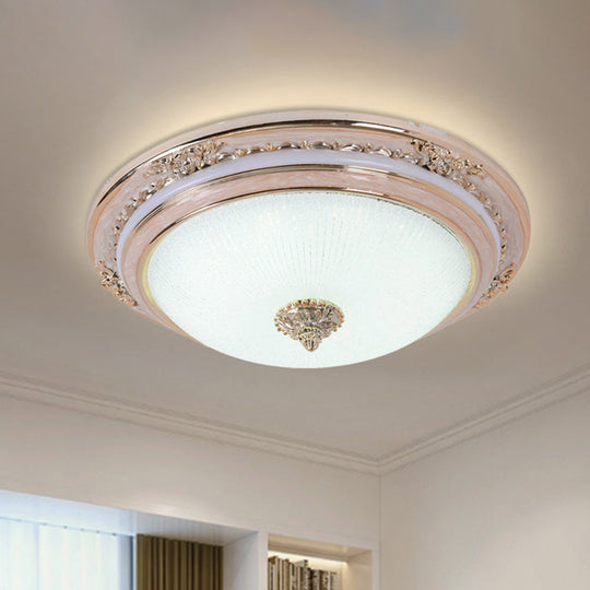 Sleek Glass Apricot Ceiling Lamp - Led Flush Mount Light Bowl - Shape Simplicity 14’/16’/19.5’ Dia