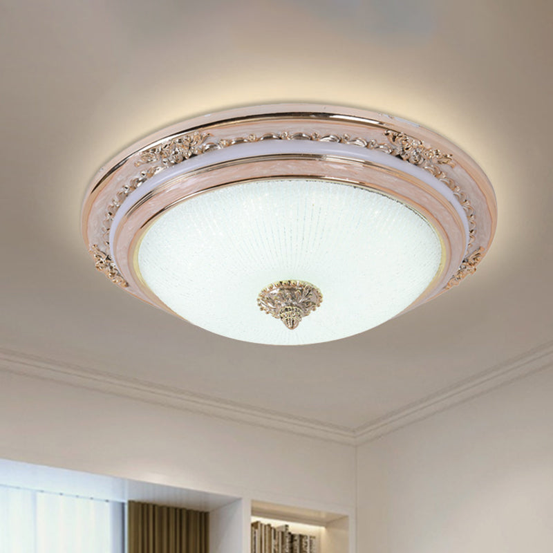 Sleek Glass Apricot Ceiling Lamp - Led Flush Mount Light Bowl-Shape Simplicity 14/16/19.5 Dia