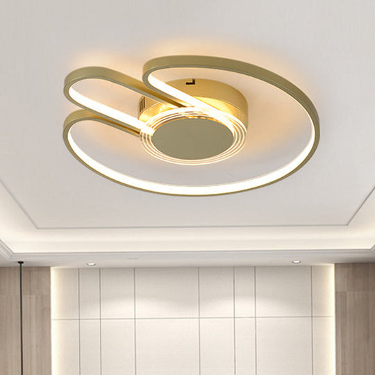 Modern Black/Gold Geometric Frame Flushmount - 16’/19.5’ Led Metal Flush Mounted Lighting