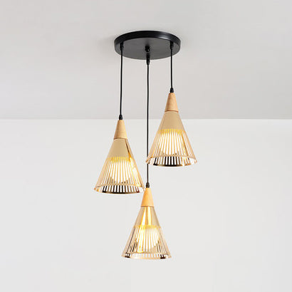 Modern Gold Conical Ceiling Light For Restaurants And Cafes 3 / Round Canopy