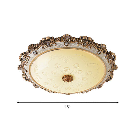 Traditional Glass Flush Dome Light In Warm/White Led - Various Sizes Available