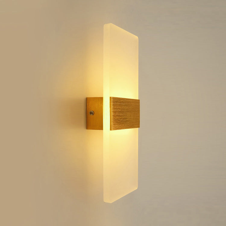 Modern Led Wall Sconce In Oval/Rectangular/Convex Shape - 8/10.5 Wide Warm/White/Natural Light