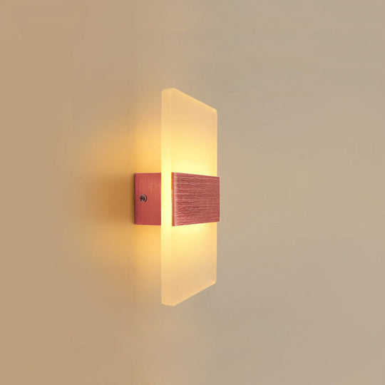 Modern Led Wall Sconce In Oval/Rectangular/Convex Shape - 8/10.5 Wide Warm/White/Natural Light