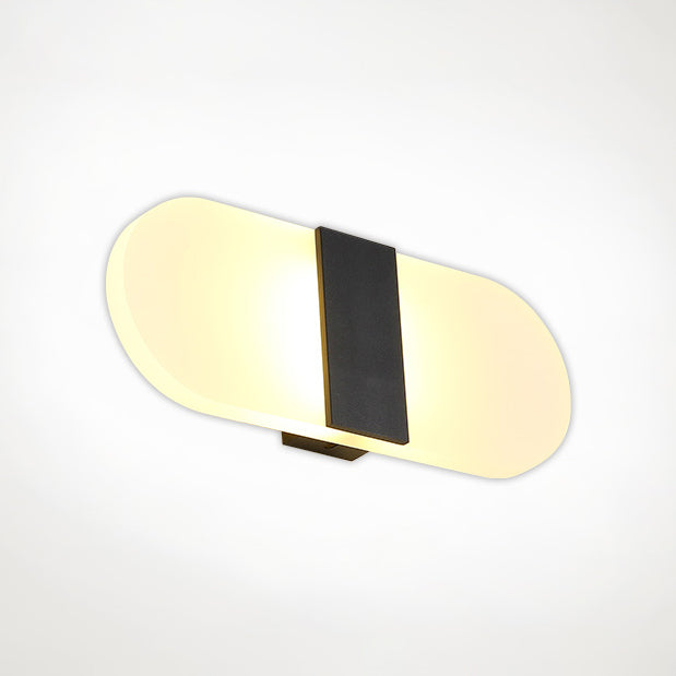 Modern Led Wall Sconce In Oval/Rectangular/Convex Shape - 8/10.5 Wide Warm/White/Natural Light