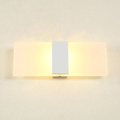Modern Led Wall Sconce In Oval/Rectangular/Convex Shape - 8/10.5 Wide Warm/White/Natural Light