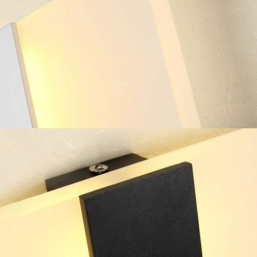 Modern Led Wall Sconce In Oval/Rectangular/Convex Shape - 8/10.5 Wide Warm/White/Natural Light
