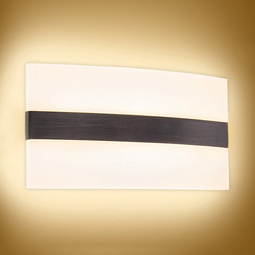 Modern Led Wall Sconce In Oval/Rectangular/Convex Shape - 8/10.5 Wide Warm/White/Natural Light Black