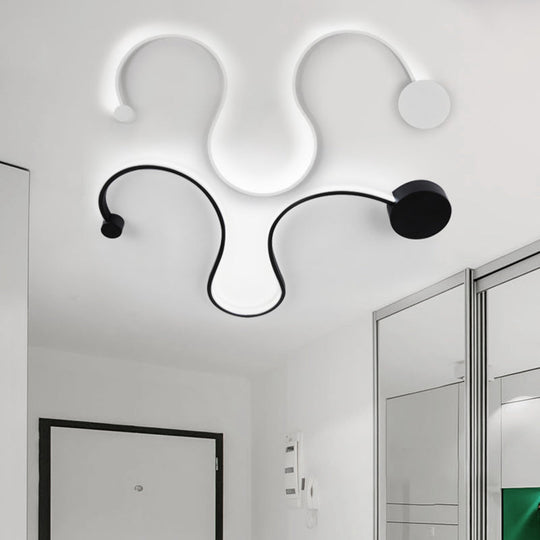 Contemporary Twist Led Wall Sconce - Black/White Warm/White Lighting
