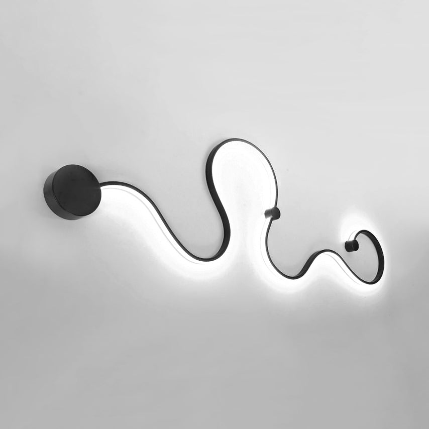 Contemporary Twist Led Wall Sconce - Black/White Warm/White Lighting Black / White D