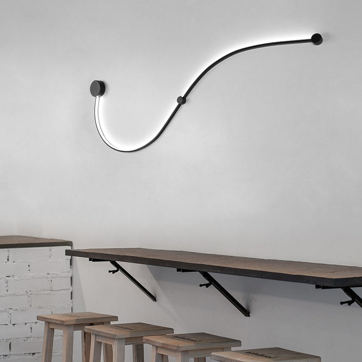 Contemporary Twist Led Wall Sconce - Black/White Warm/White Lighting