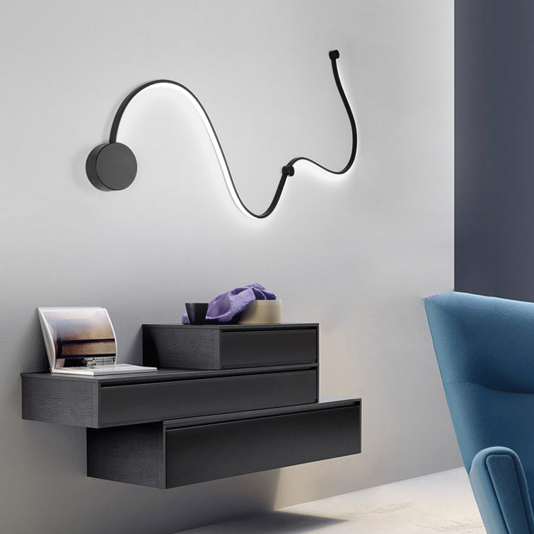 Contemporary Twist Led Wall Sconce - Black/White Warm/White Lighting