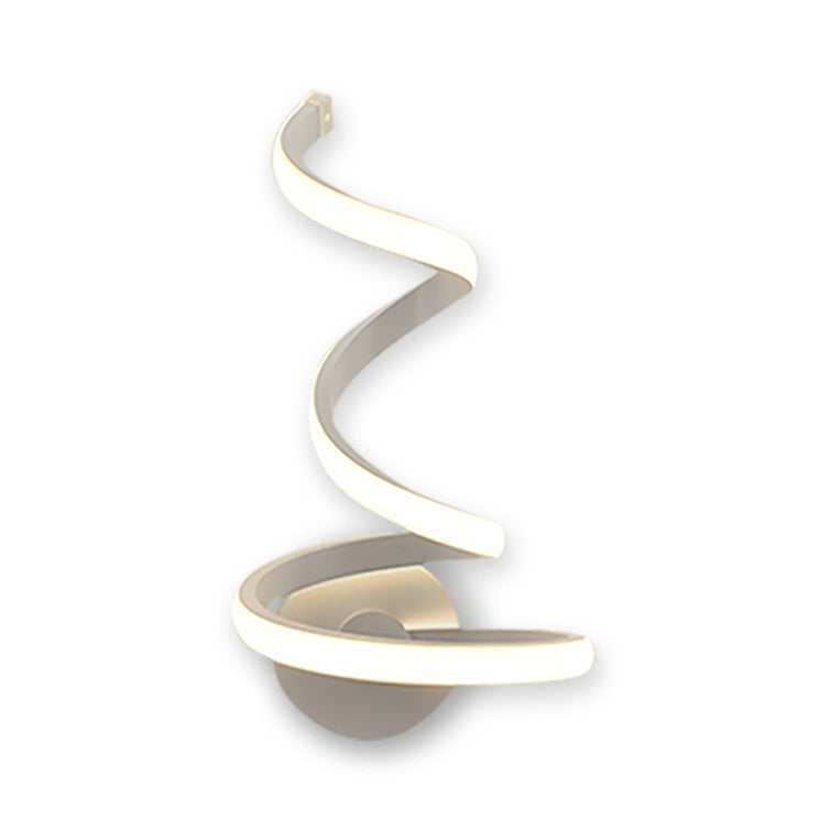 Spiral Acrylic Led Wall Sconce - Modern Single Light In Warm/White/Natural White / Natural Three