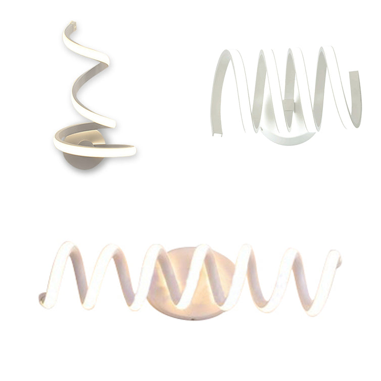 Spiral Acrylic Led Wall Sconce - Modern Single Light In Warm/White/Natural