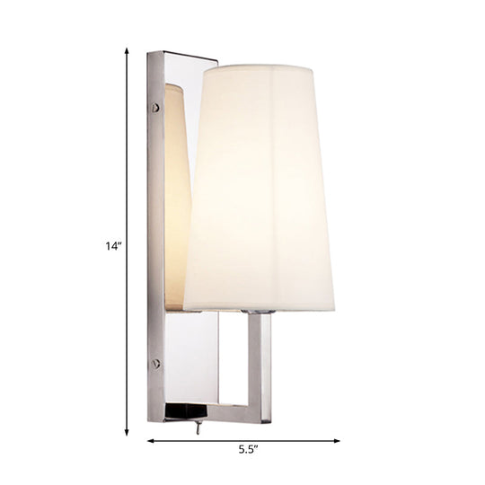 Modern Led Wall Sconce Light In Chrome With Round/Rectangle Canopy
