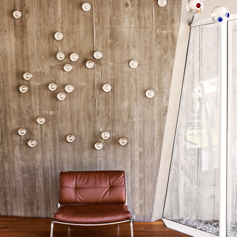 Modern Clear Bubble Crystal Wall Sconce Hemisphere - Warm/White Light For Hallway & Living Room