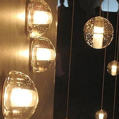 Modern Clear Bubble Crystal Wall Sconce Hemisphere - Warm/White Light For Hallway & Living Room