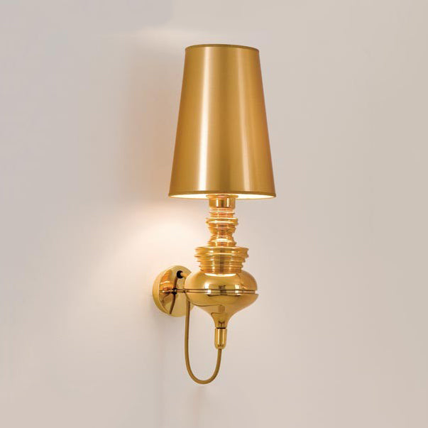 Contemporary Led Tapered Wall Sconce Light 6/8/10 Dia Fabric White/Black/Silver