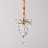 Contemporary Crystal Gold Pendant Light For Parlour With Downward Lighting