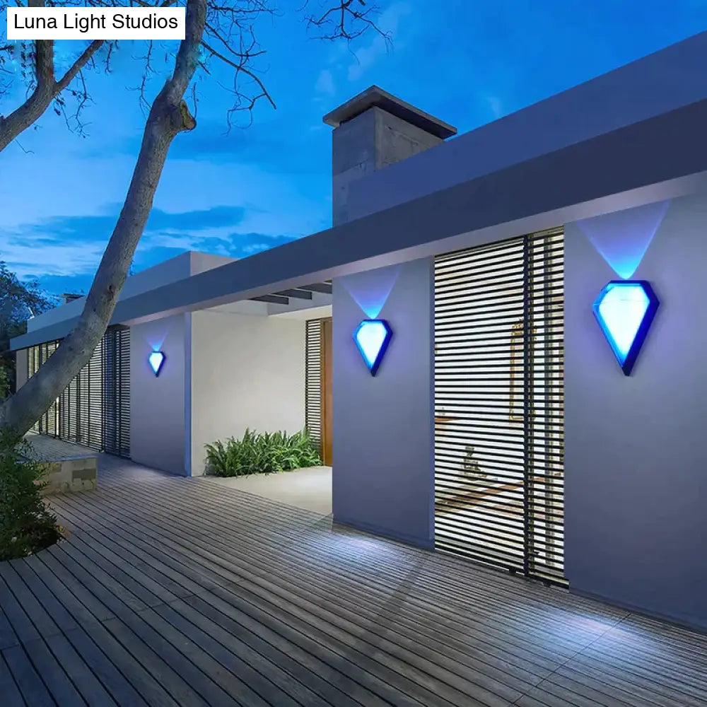 12W Outdoor Waterproof Ip65 Diamond Led Wall Light Porch Garden Lamps & Indoor Bedroom Living Room