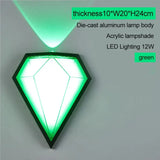 12W Outdoor Waterproof Ip65 Diamond Led Wall Light Porch Garden Lamps & Indoor Bedroom Living Room