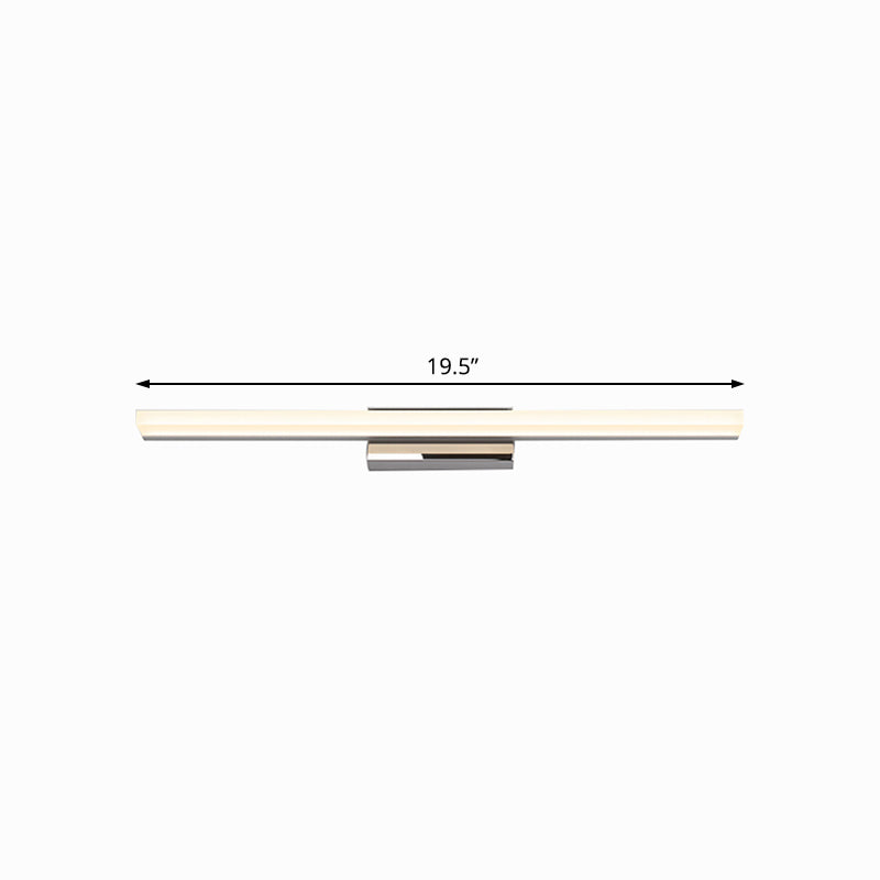 Ultra-Thin Nordic Acrylic Led Vanity Lamp - 16/20 Dia Silver Warm/White Light