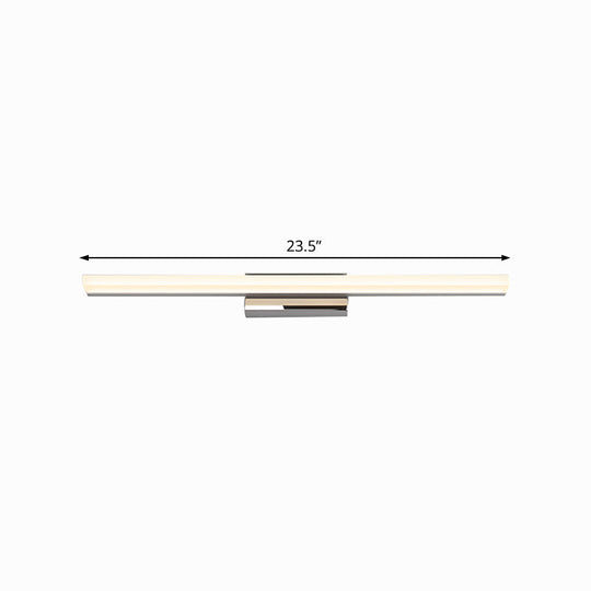Ultra-Thin Nordic Acrylic Led Vanity Lamp - 16/20 Dia Silver Warm/White Light