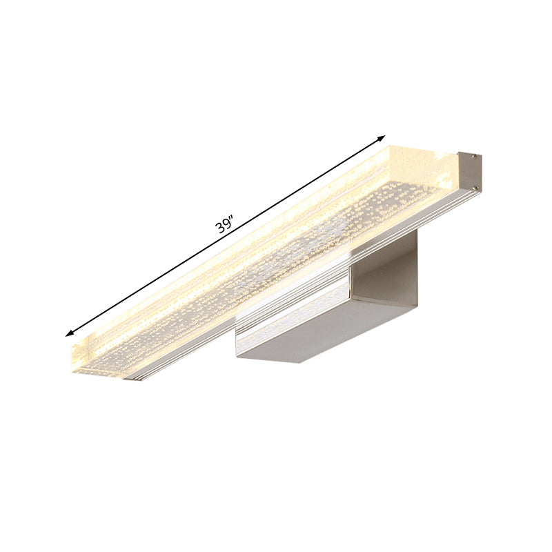 Stainless Steel Led Vanity Sconce With Acrylic Shade Warm/White Light 3 Sizes Available