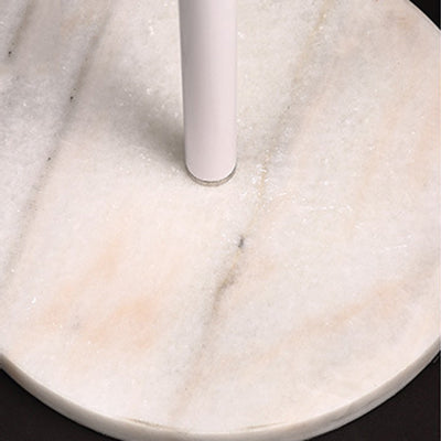 Contemporary Dome Shade Floor Lamp With Metallic Stand - Black/White 1 Light Living Room Task