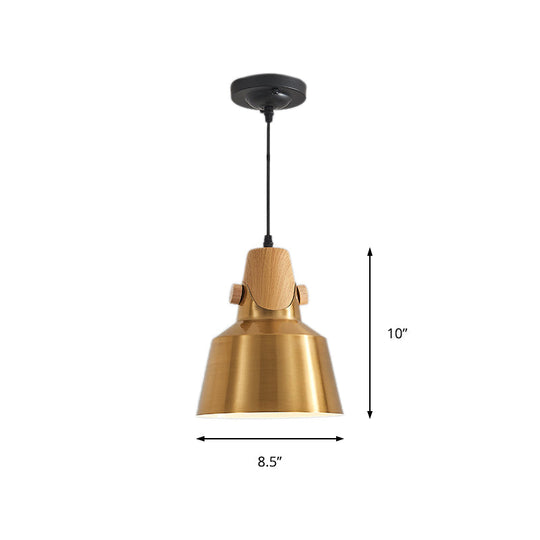 Modern Dome Metal Pendant Light Brass Hanging Lamp Kit For Restaurants - 8.5/14 Wide