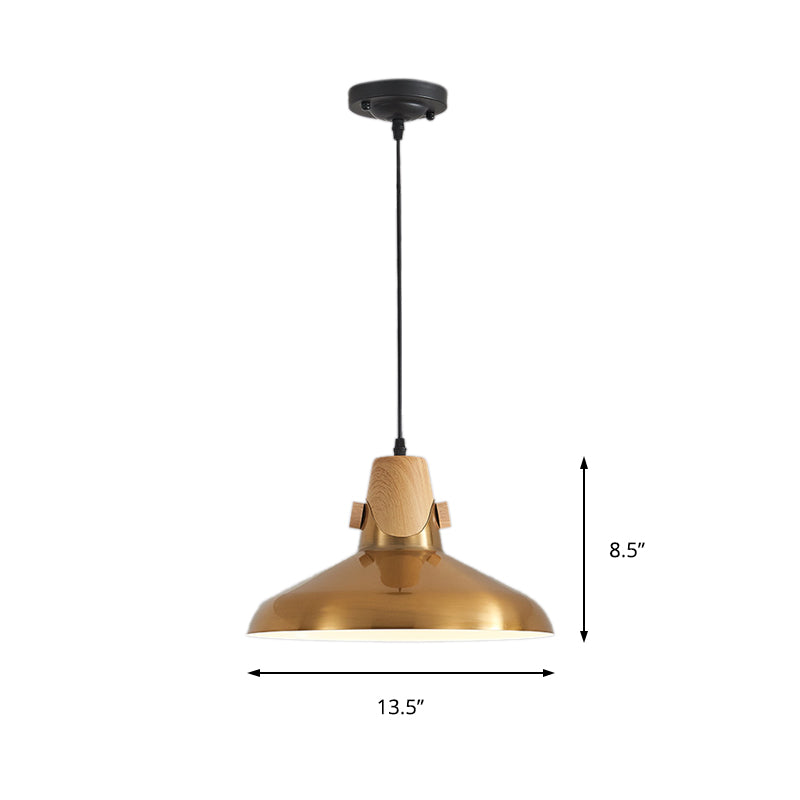 Modern Dome Metal Pendant Lighting - 1-Light Brass Hanging Lamp For Restaurant 8.5’/14’ Wide