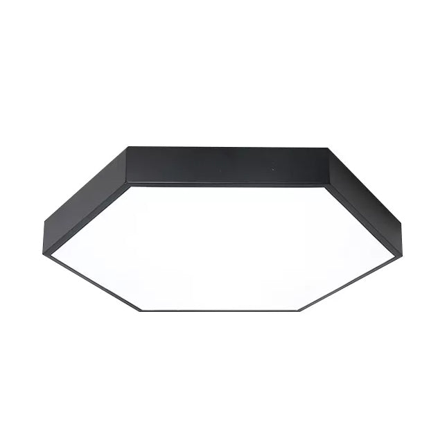 Modern Led Ceiling Light For Child Bedroom With Hexagon Shade Black / 12’ White