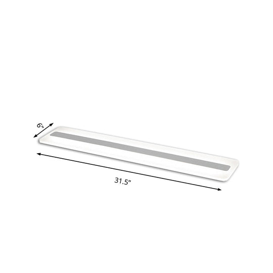 Wide Linear Led Modern Ceiling Light Fixture - 16’/23’/31.5’ Flushmount Reception Acrylic Warm/White