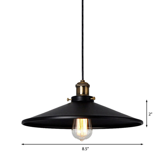Stylish Metallic Saucer Pendant Ceiling Light For Foyer - Loft 8.5’/10’ Diameter 1 Head Black