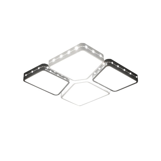 Modernist Style Acrylic Flush Mount Bedroom Lighting - 19.5’/23.5’ Square Led Ceiling Light In