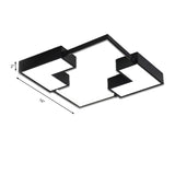 Simple Acrylic Led Flush Mount Ceiling Light In Black/White - Warm/White 16’/19.5’/23.5’ Wide