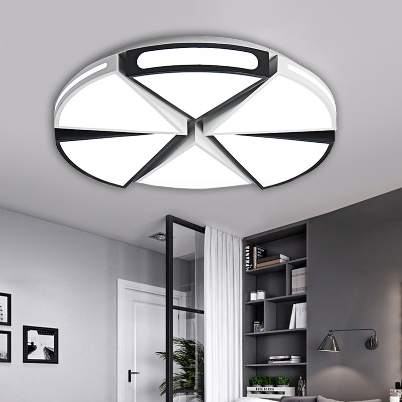 Minimalist Acrylic Triangle Flush Light With Warm/White Led Black / 16 White