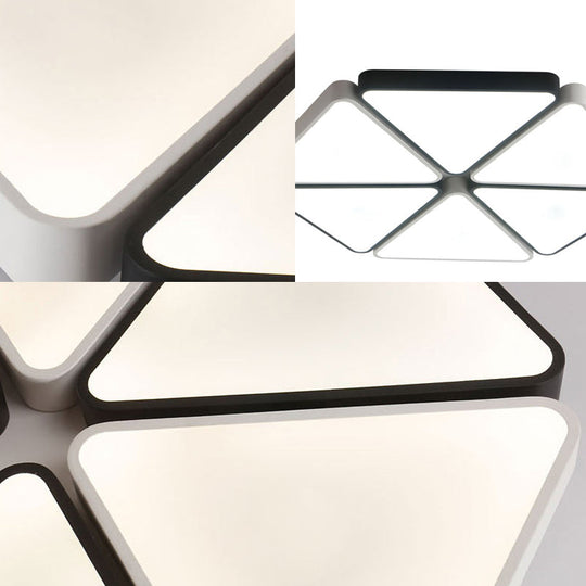 Hexagon Acrylic Led Ceiling Light Fixture - Contemporary Warm/White For Living Room 19.5’/23.5’ Wide