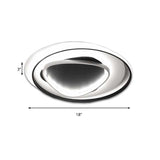 18/23.5 Wide Acrylic Circle Flushmount Led Ceiling Light - Modern Black Design In Warm/White