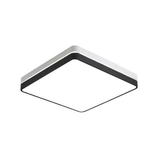 Modern Black And White Square Ceiling Light With Led Flush Lighting For The Bedroom