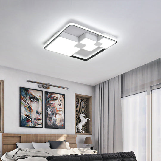 Nordic Style Acrylic Led Ceiling Light - Warm/White Lighting 18/23.5 Width White / 18