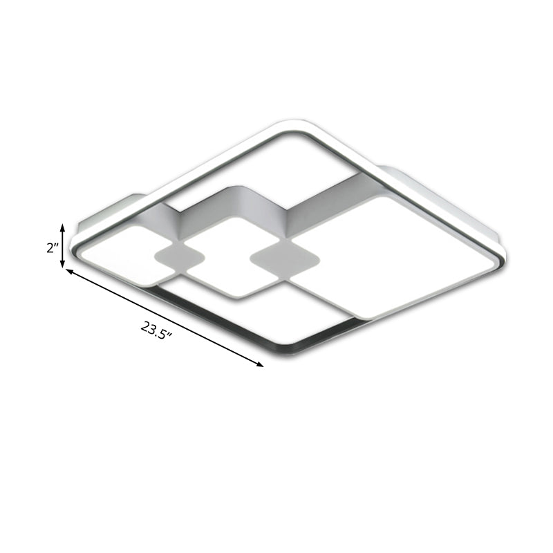 Nordic Style Acrylic Led Ceiling Light - Warm/White Lighting 18/23.5 Width