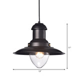 Retro Loft Saucer Ceiling Light In Black/White - Metallic Pendant For Coffee Shop